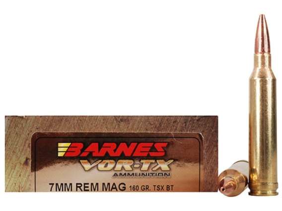 Barnes VOR-TX Ammunition 7mm Remington Magnum 160 Grain TSX Hollow Point Boat Tail Lead-Free 500 rounds