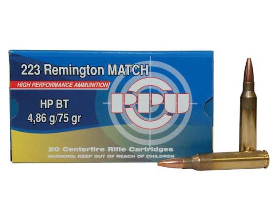 Prvi Partizan Match Ammunition 223 Remington 75 Grain Hollow Point Boat Tail 500 rounds