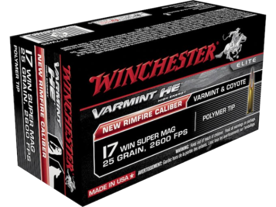 Winchester Varmint High Energy Ammunition 17 Winchester Super Magnum 25 Grain Hornady V-MAX Box of 50