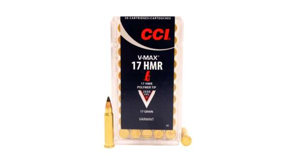 CCI Ammunition V-Max .17 HMR 17 grain Polymer Tip Rimfire Ammunition 500 RDS