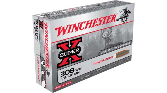 Winchester SUPER-X RIFLE .308 Winchester 150 grain Power-Point Brass Cased  500 rounds