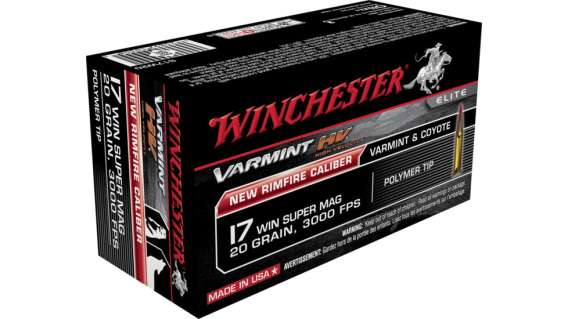 Winchester VARMINT HV .17 Winchester Super Magnum 20 grain Polymer Tip 1000 rounds